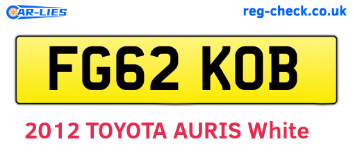 FG62KOB are the vehicle registration plates.