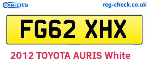 FG62XHX are the vehicle registration plates.