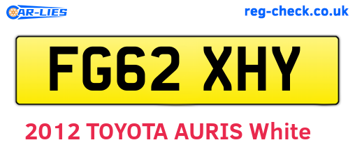 FG62XHY are the vehicle registration plates.