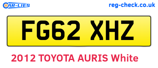 FG62XHZ are the vehicle registration plates.