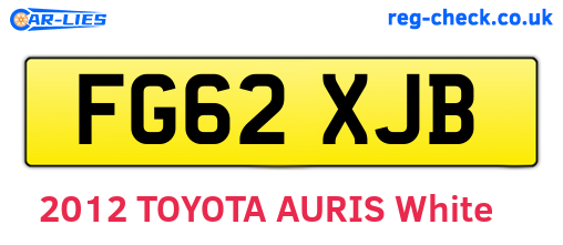 FG62XJB are the vehicle registration plates.