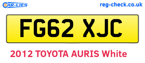 FG62XJC are the vehicle registration plates.