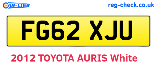 FG62XJU are the vehicle registration plates.