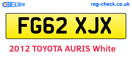 FG62XJX are the vehicle registration plates.