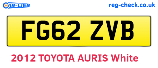 FG62ZVB are the vehicle registration plates.