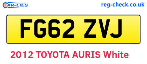 FG62ZVJ are the vehicle registration plates.