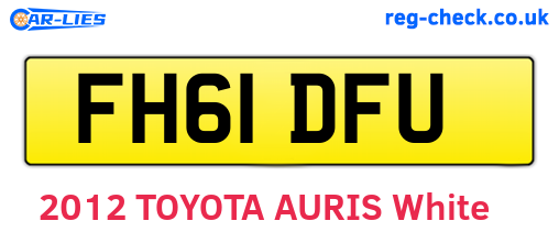 FH61DFU are the vehicle registration plates.