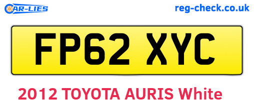 FP62XYC are the vehicle registration plates.