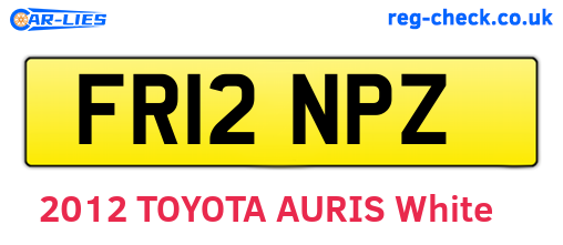 FR12NPZ are the vehicle registration plates.
