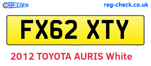 FX62XTY are the vehicle registration plates.