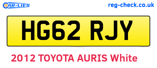 HG62RJY are the vehicle registration plates.