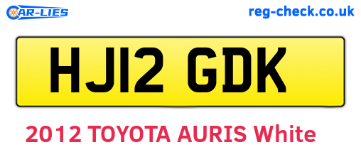 HJ12GDK are the vehicle registration plates.