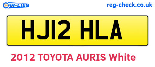 HJ12HLA are the vehicle registration plates.