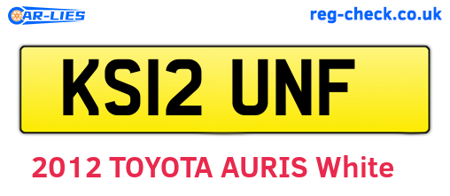 KS12UNF are the vehicle registration plates.