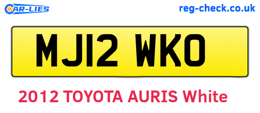 MJ12WKO are the vehicle registration plates.