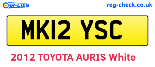 MK12YSC are the vehicle registration plates.