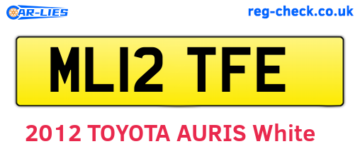 ML12TFE are the vehicle registration plates.