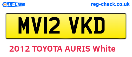 MV12VKD are the vehicle registration plates.
