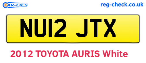 NU12JTX are the vehicle registration plates.