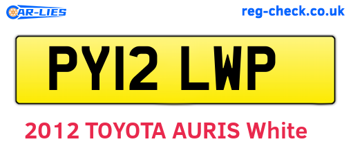 PY12LWP are the vehicle registration plates.