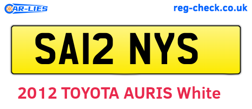 SA12NYS are the vehicle registration plates.