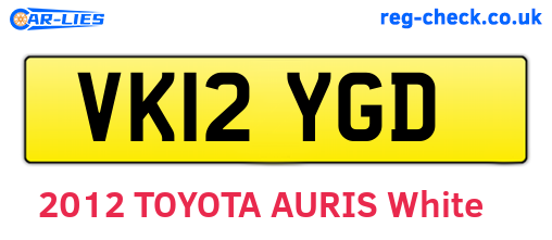 VK12YGD are the vehicle registration plates.