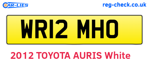 WR12MHO are the vehicle registration plates.