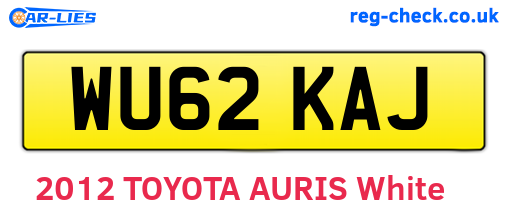 WU62KAJ are the vehicle registration plates.