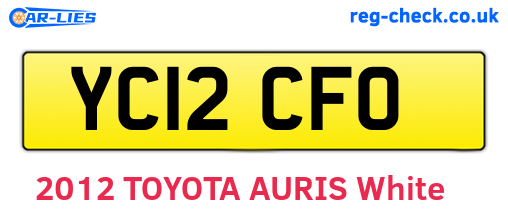 YC12CFO are the vehicle registration plates.