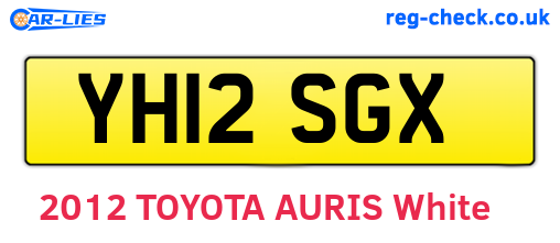 YH12SGX are the vehicle registration plates.