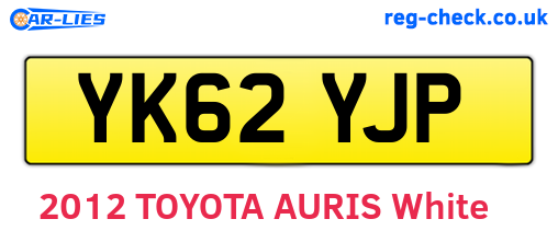 YK62YJP are the vehicle registration plates.