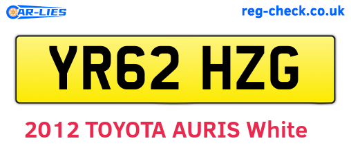 YR62HZG are the vehicle registration plates.
