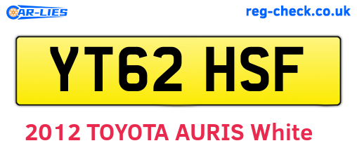 YT62HSF are the vehicle registration plates.