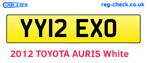 YY12EXO are the vehicle registration plates.