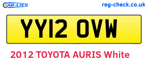 YY12OVW are the vehicle registration plates.