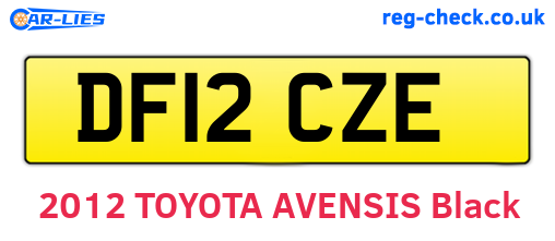 DF12CZE are the vehicle registration plates.