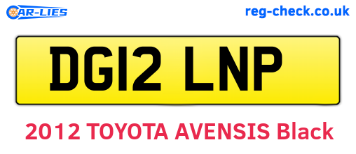 DG12LNP are the vehicle registration plates.