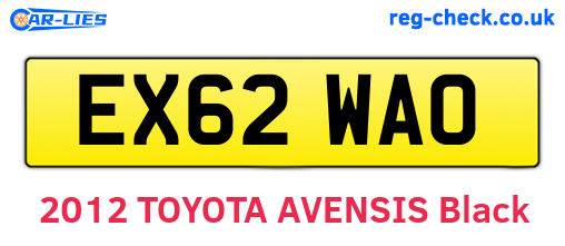 EX62WAO are the vehicle registration plates.