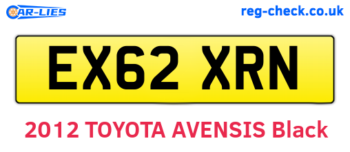 EX62XRN are the vehicle registration plates.