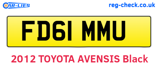 FD61MMU are the vehicle registration plates.