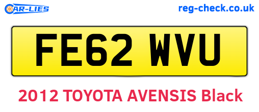 FE62WVU are the vehicle registration plates.