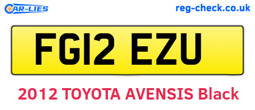 FG12EZU are the vehicle registration plates.
