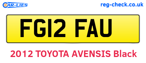 FG12FAU are the vehicle registration plates.