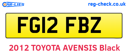 FG12FBZ are the vehicle registration plates.