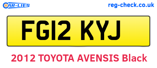 FG12KYJ are the vehicle registration plates.
