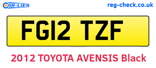 FG12TZF are the vehicle registration plates.