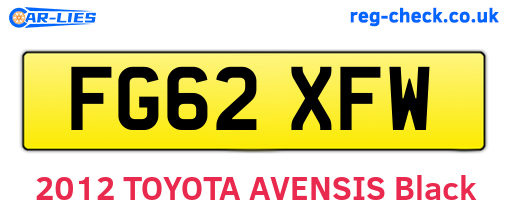 FG62XFW are the vehicle registration plates.