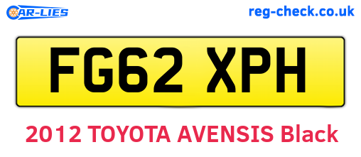 FG62XPH are the vehicle registration plates.