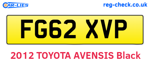 FG62XVP are the vehicle registration plates.