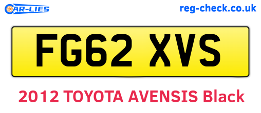 FG62XVS are the vehicle registration plates.